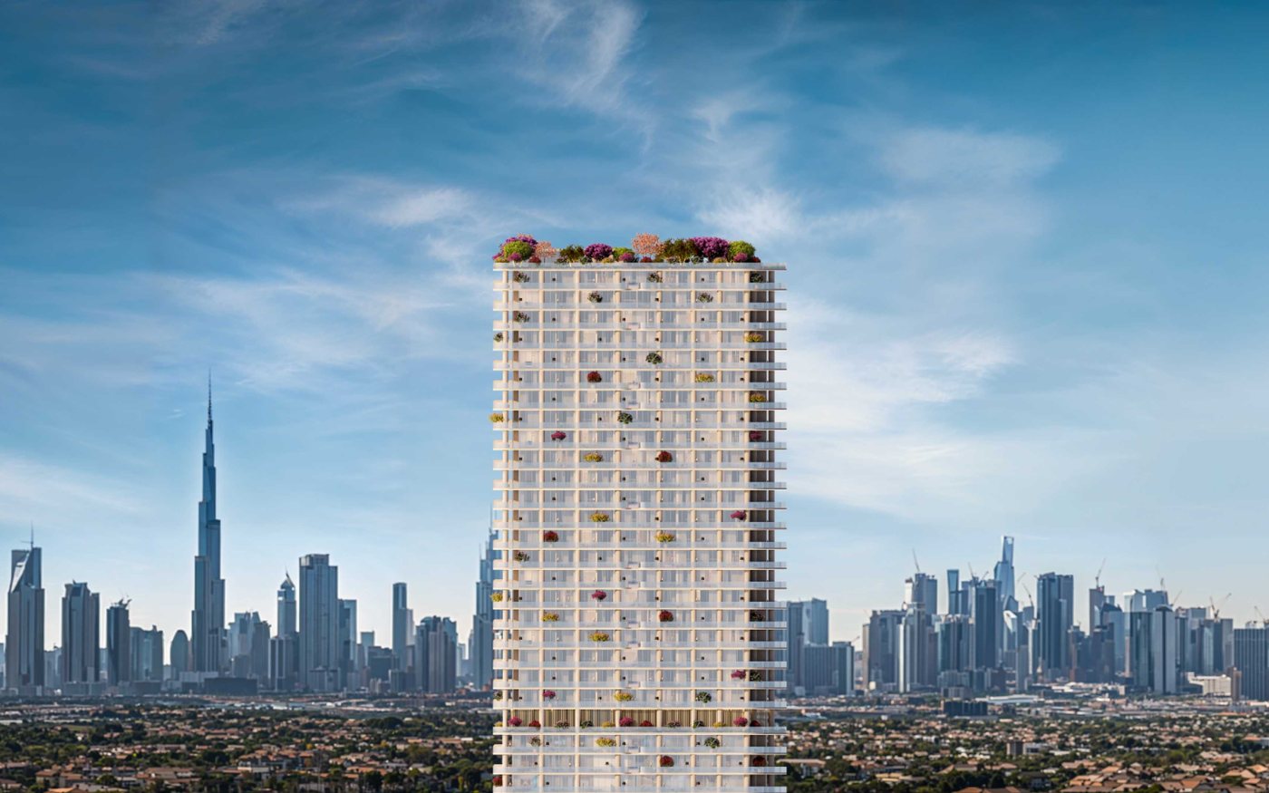 برج The WOW Tower در کنار خط آسمان داونتاون دبی
