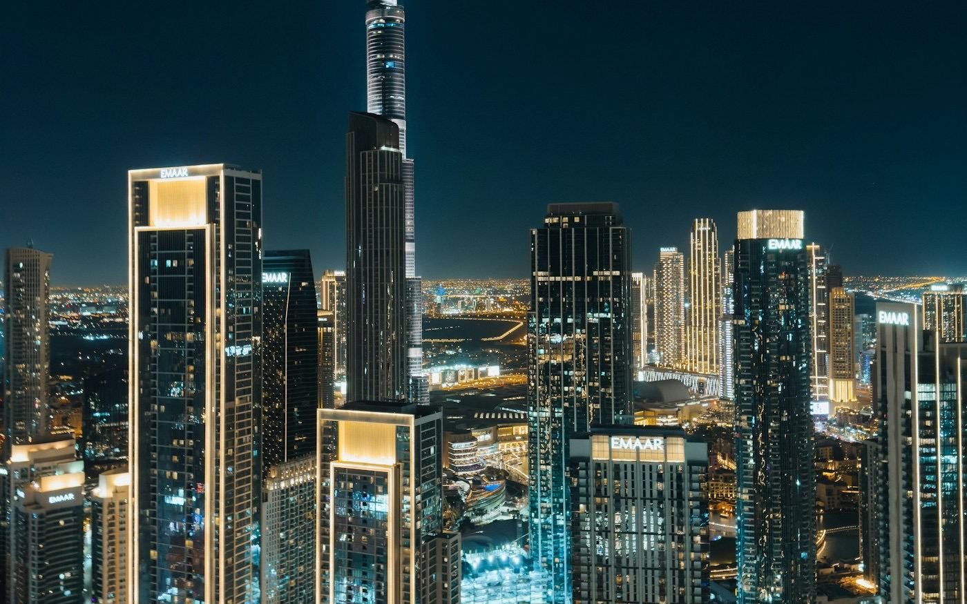 Downtown Dubai at night