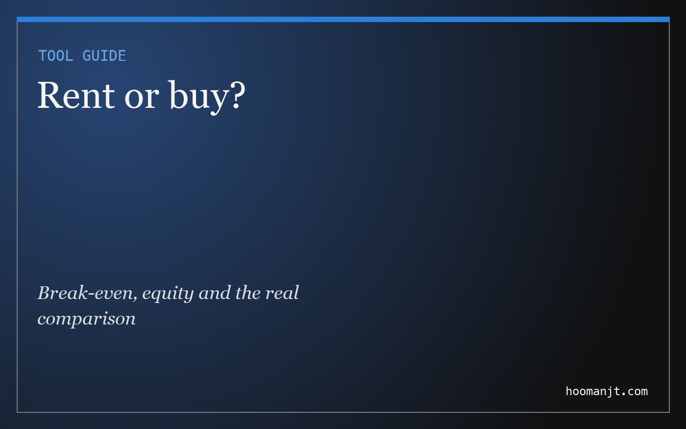 How to use the rent-or-buy calculator