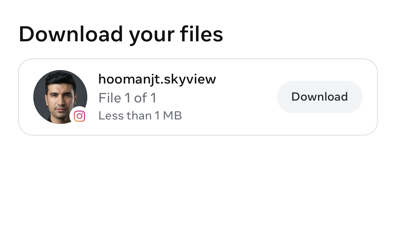Download your files screen showing File 1 of 1 and a Download button