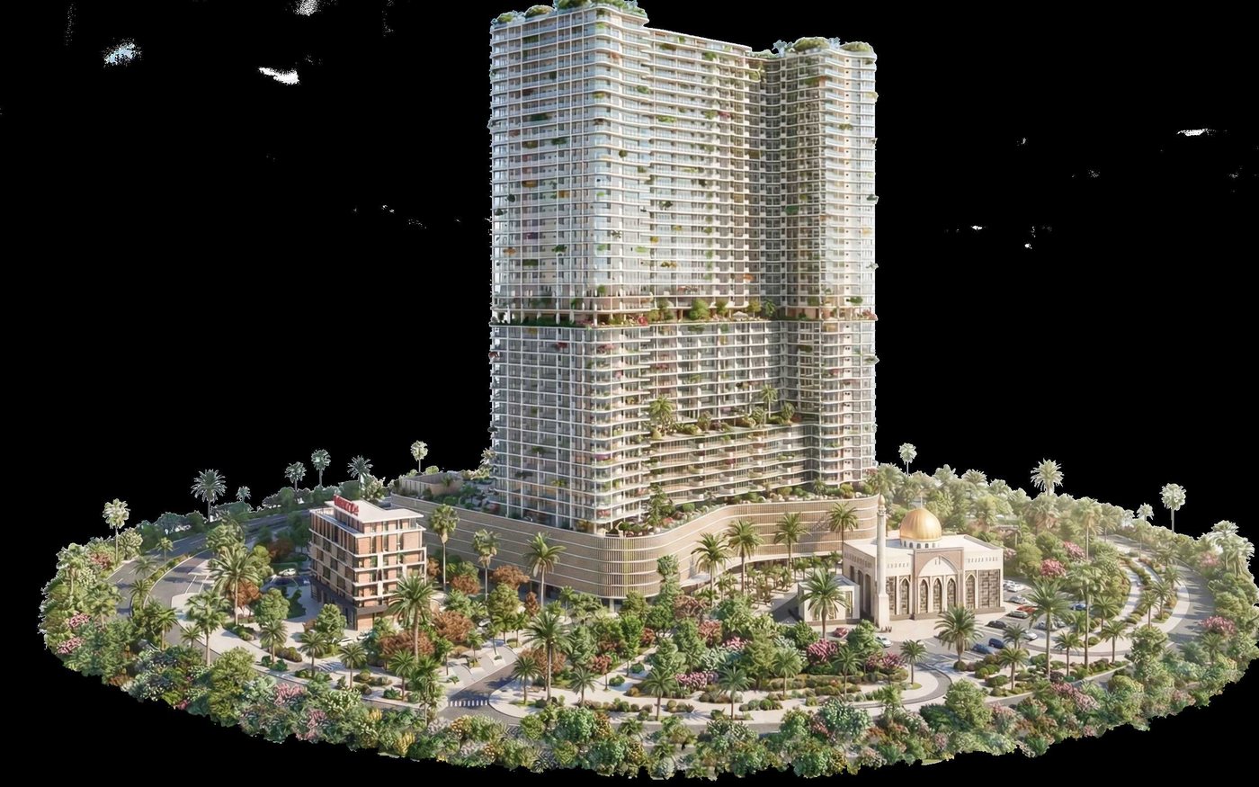 برج The WOW Tower، پودیوم و زمینهای اطراف آن